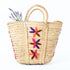 Large Bohemian Violet Stars - Embroidered Straw Basket Market Tote